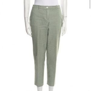 Michael Kors Straight Leg Green Plaid Cropped Pants, Size 8